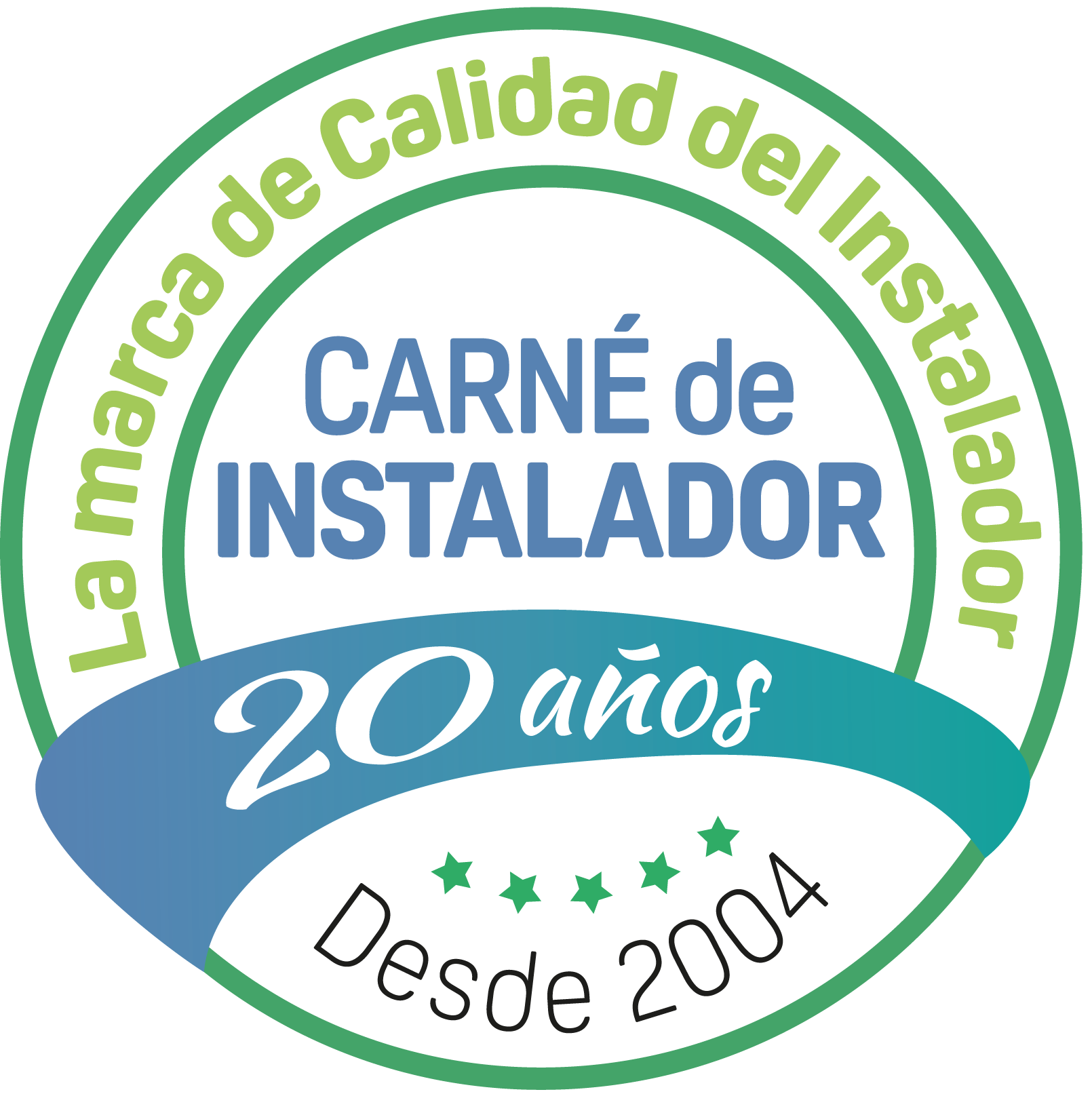 Logo del 20 aniversario del carné de instalador de AseTUB